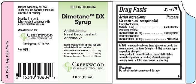 Dimetane DX Syrup Packaging