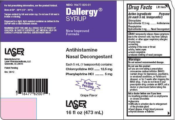 Dallergy SYRUP Packaging