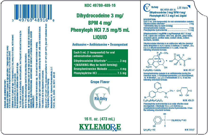Dihydrocodeine 3mg/BPM 4mg/Phenyleph HCl 7.5mg/5 mL Liquid Packaging