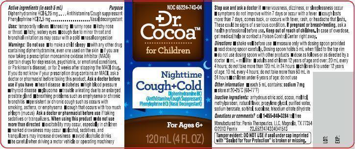 Dr. Cocoa Nighttime Cough+Cold Label