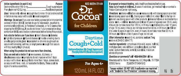 Dr. Cocoa Daytime Cough+Cold Bottle Label