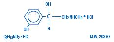 Phenylephrine hydrochloride structural formula