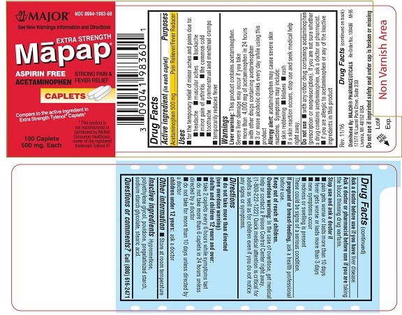Major 1983 - APAP 500 mg Caplets
