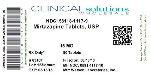 Mirtazapine 15mg 90ct Label
