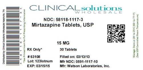 Mirtazapine 15mg 30ct Label