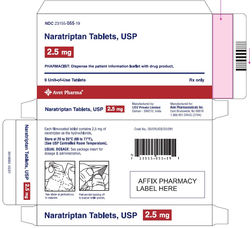 Naratriptan Tablets, USP 2.5 mg, 9-unit of use tablets