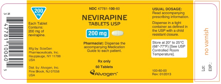 Nevirapine 200 mg- 60 count Label