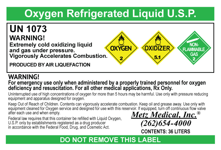 Liquid Oxygen Warning Label