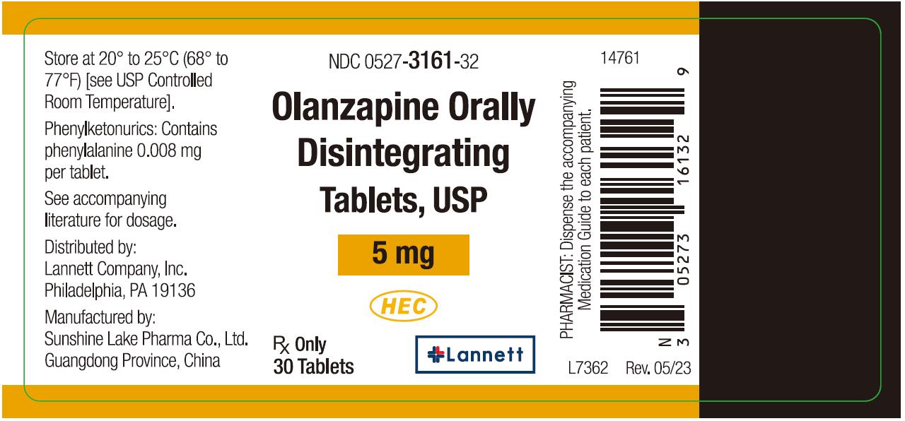 PACKAGE LABEL FRONT PANEL - Olanzapine orally disintegrating tablets 5 mg, 30 tablets
