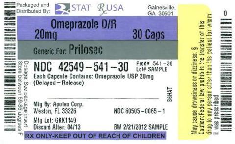 Omeprazole DR 20mg Label Image