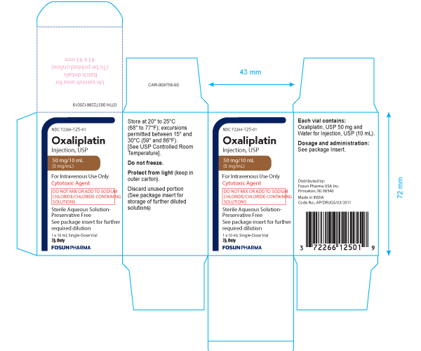 This is an image of Oxaliplatin injection 10 mg carton.