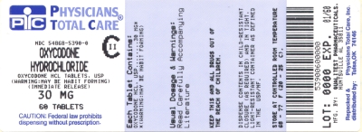 image of Oxycodone Hcl 30 mg package label
