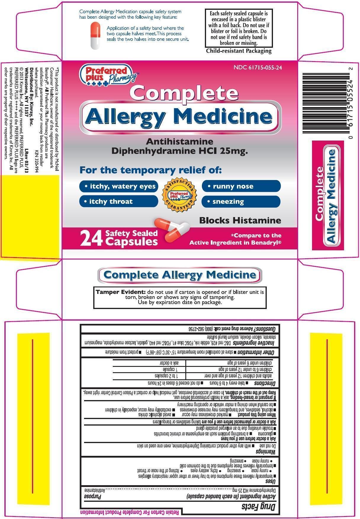 Preferred Plus Complete Allergy Releif product label