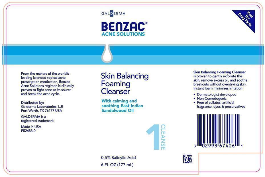 Benzac Skin Balancing Foaming Cleanser Front Label