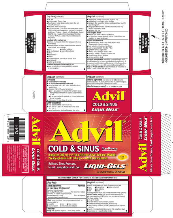 Advil COLD & SINUS Liqui-Gels Packaging