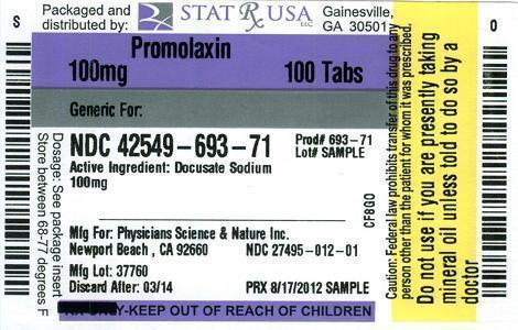 PROMOLAXIN 100 MG 42549 LABEL Image