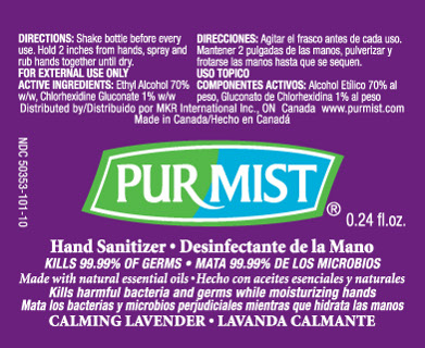 PURMIST 7.1mL Bottle Label - Calming Lavender