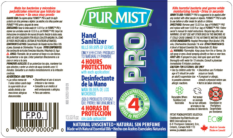 PURMIST PRO - 400mL Bottle Label