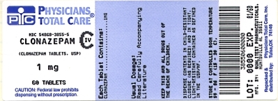 image of package label for 1mg tablets