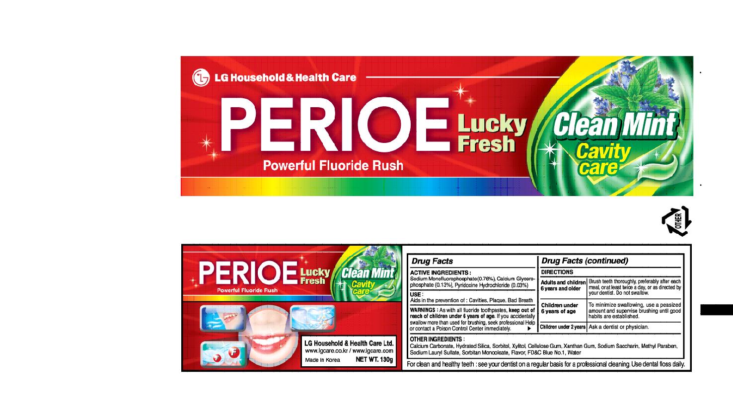 Perioe Lucky Fresh Herbal Mint Breath Cavity Care Eng