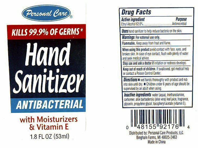 PersonalCare HandSanitizer Label
