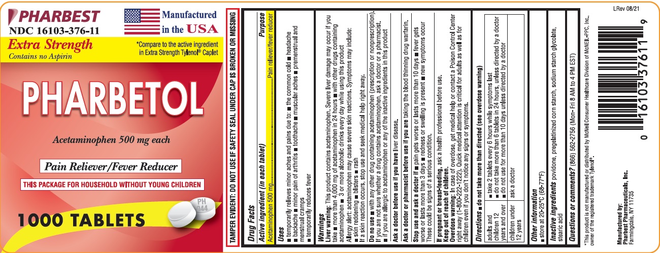 Pharbetol 500 mg Tablet Package Label