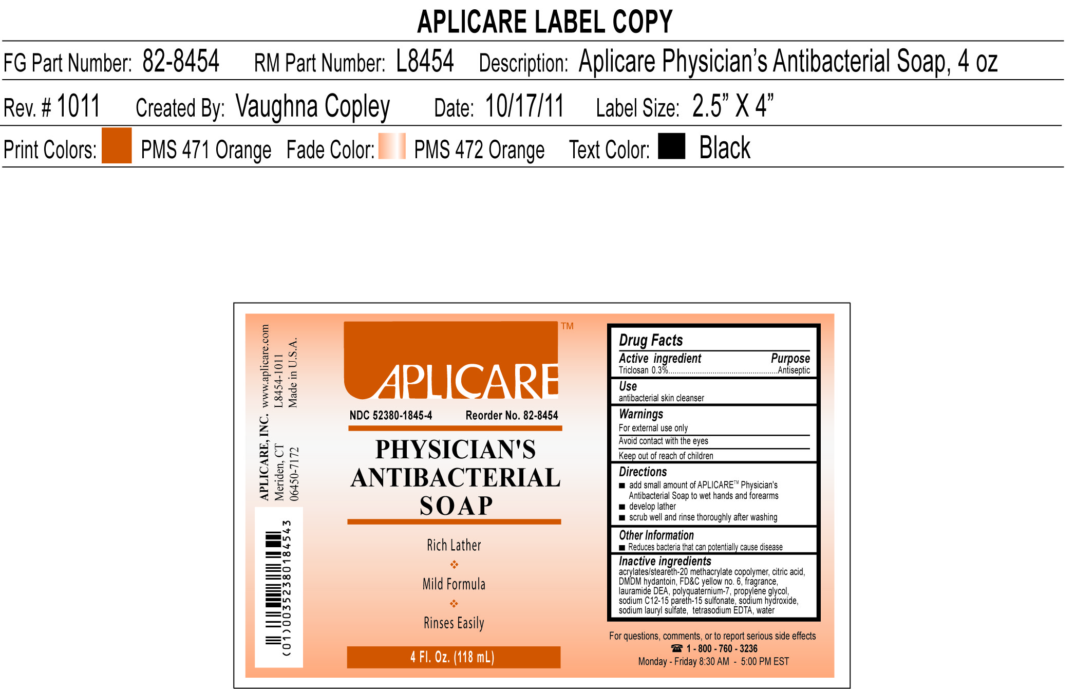 Physician's Antibacterial Soap Label