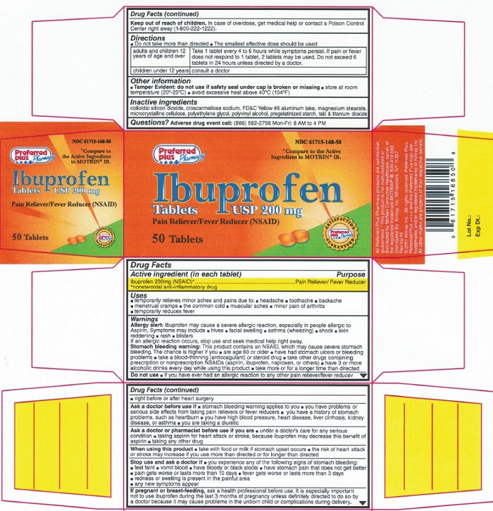 Preferred Plus Ibuprofen 200 mg Orange Tablet Package Label