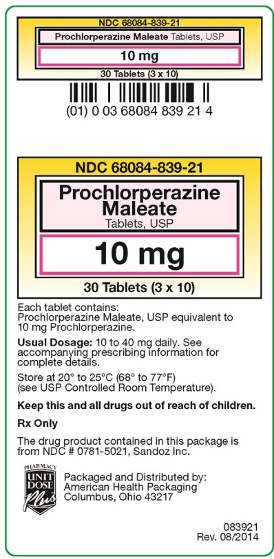 Prochlorperazine Maleate Tablets, USP 10 mg Label