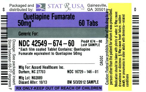 Quetiapine Fumarate 50mg Label  Image