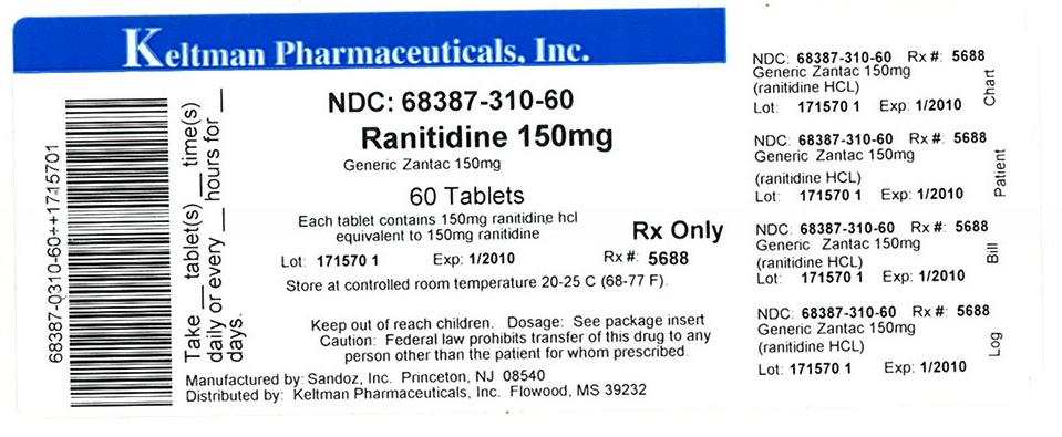 ranitidine hydrochloride 150 mg tablet label