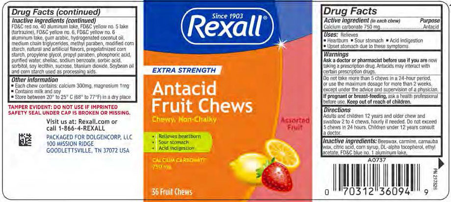 DG Rexall Antacid Fruit Chews 36ct