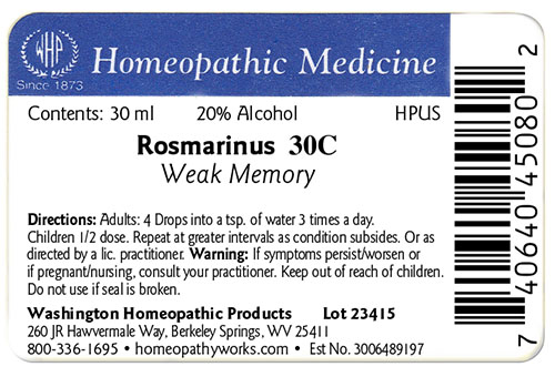 Rosmarinus label example