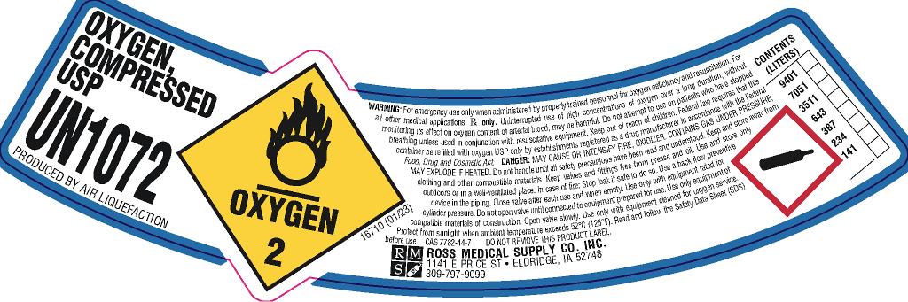 Ross Medical HP Oxygen Label