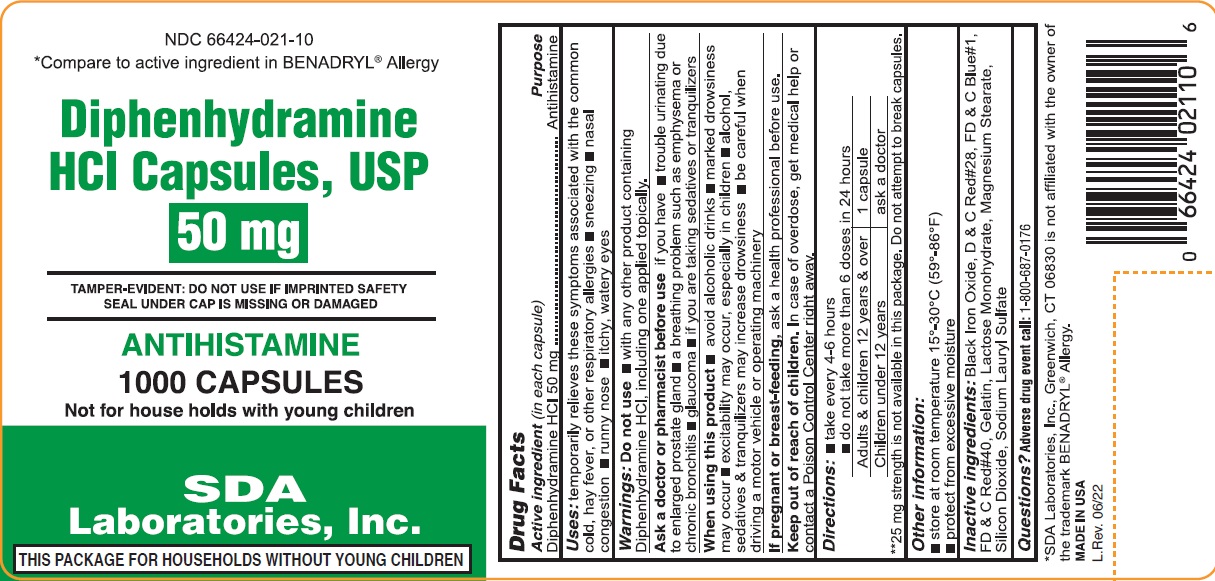 SDA Diphenhydramine HCl 50 mg Capsule Package label