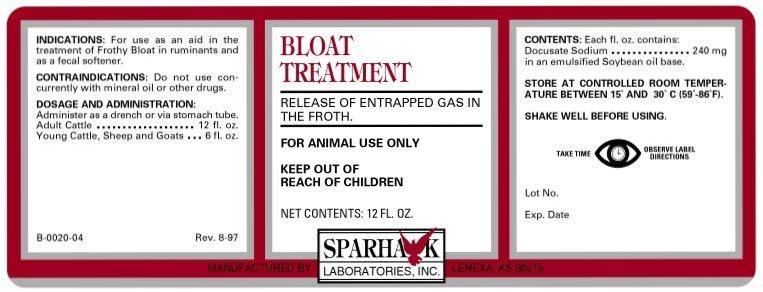 Bloat Treatment label