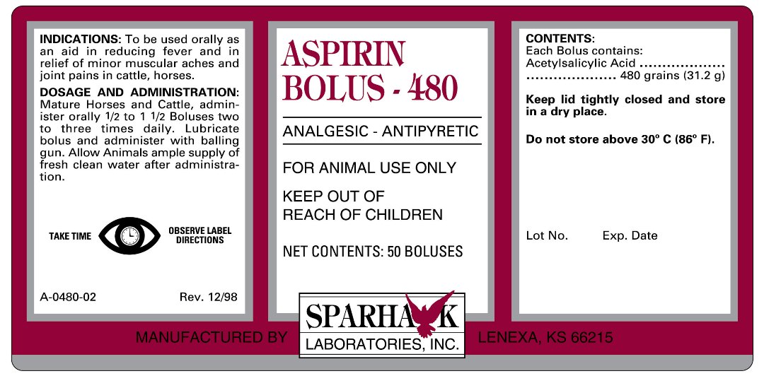 Aspirin Bolus 480 Label