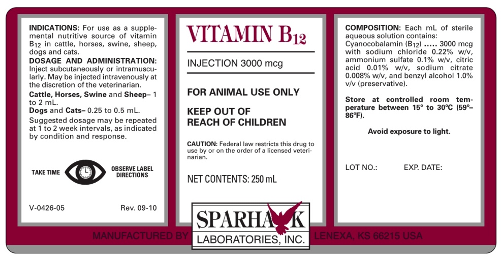 Vitamin B12 Injection 3000 label