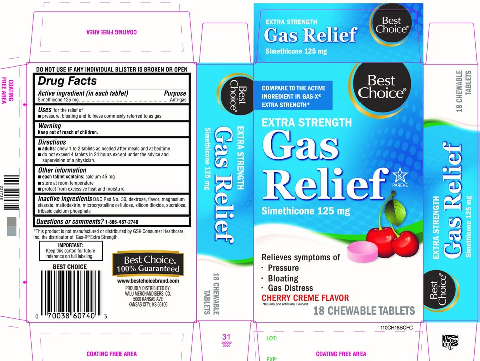 Best Choice Gas Relief Simethicone 125 mg 18 CT