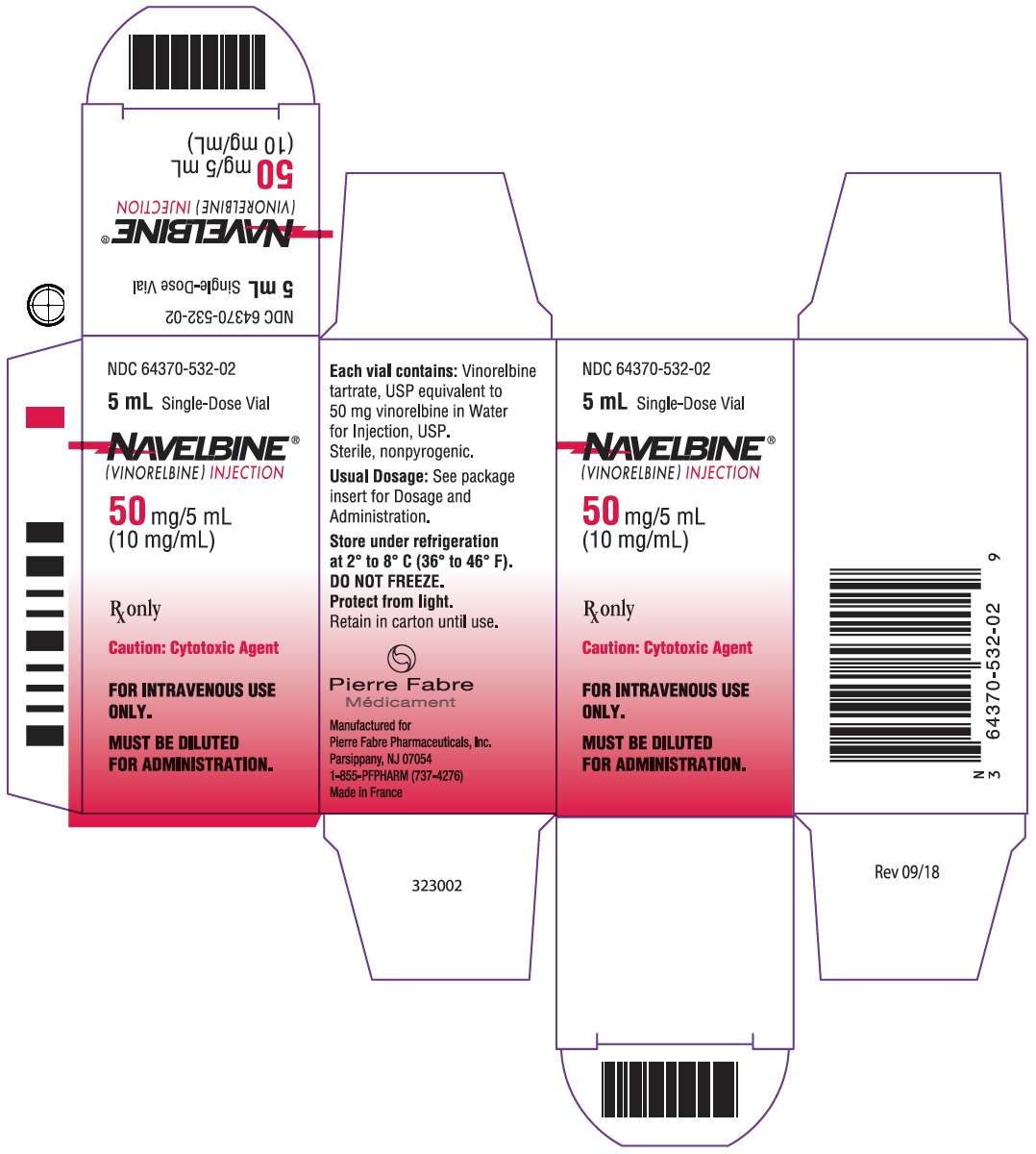 Navelbine 50 mg Vial Carton