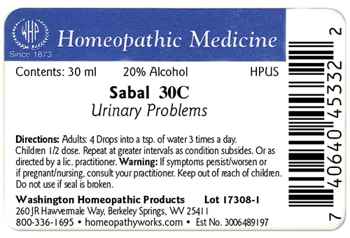Sabal label example