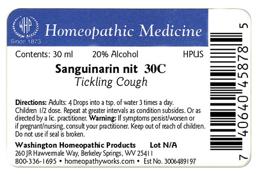 Sanguinarinum nit label example