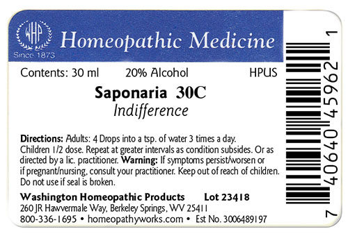 Saponaria label example