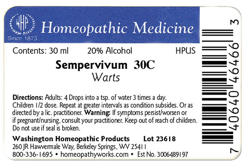 Sempervivum label example
