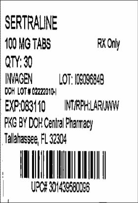 100mg 30 Tablets Label