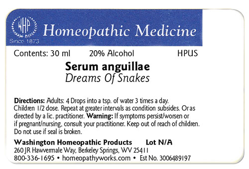 Serum anguillae label example
