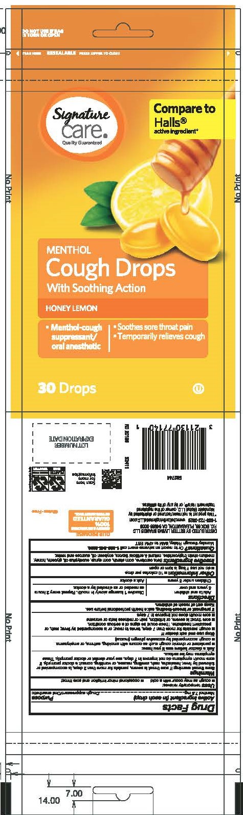 Signature Care Honey Lemon 30ct Cough Drops