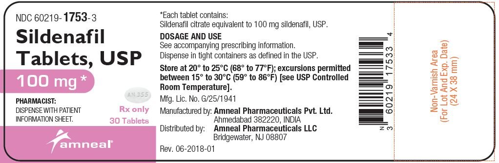 Sildenafil 100 mg Label