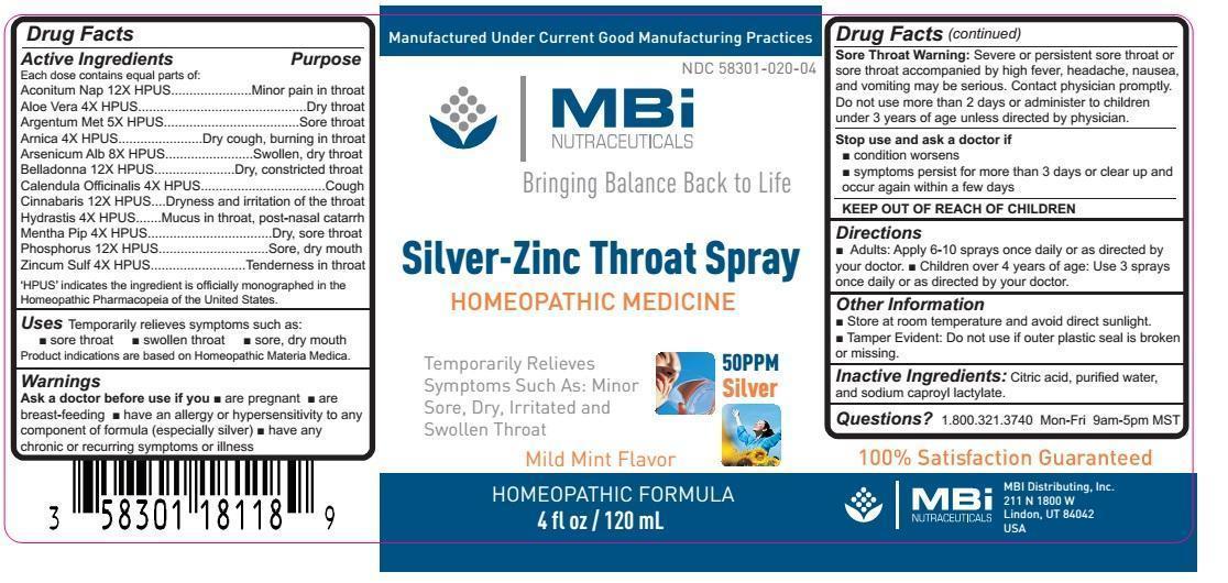 Silver-Zinc Throat Spray label