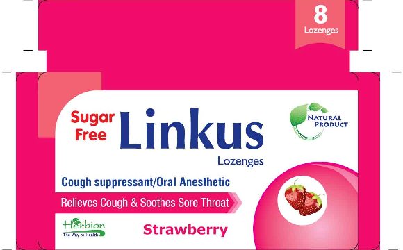 Linkus Lozenges Strawberry Front Label